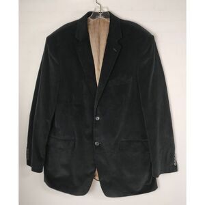 Saddlebred 2 Button BLACK Corduroy Sport Coat Jacket Blazer Mens 44L
